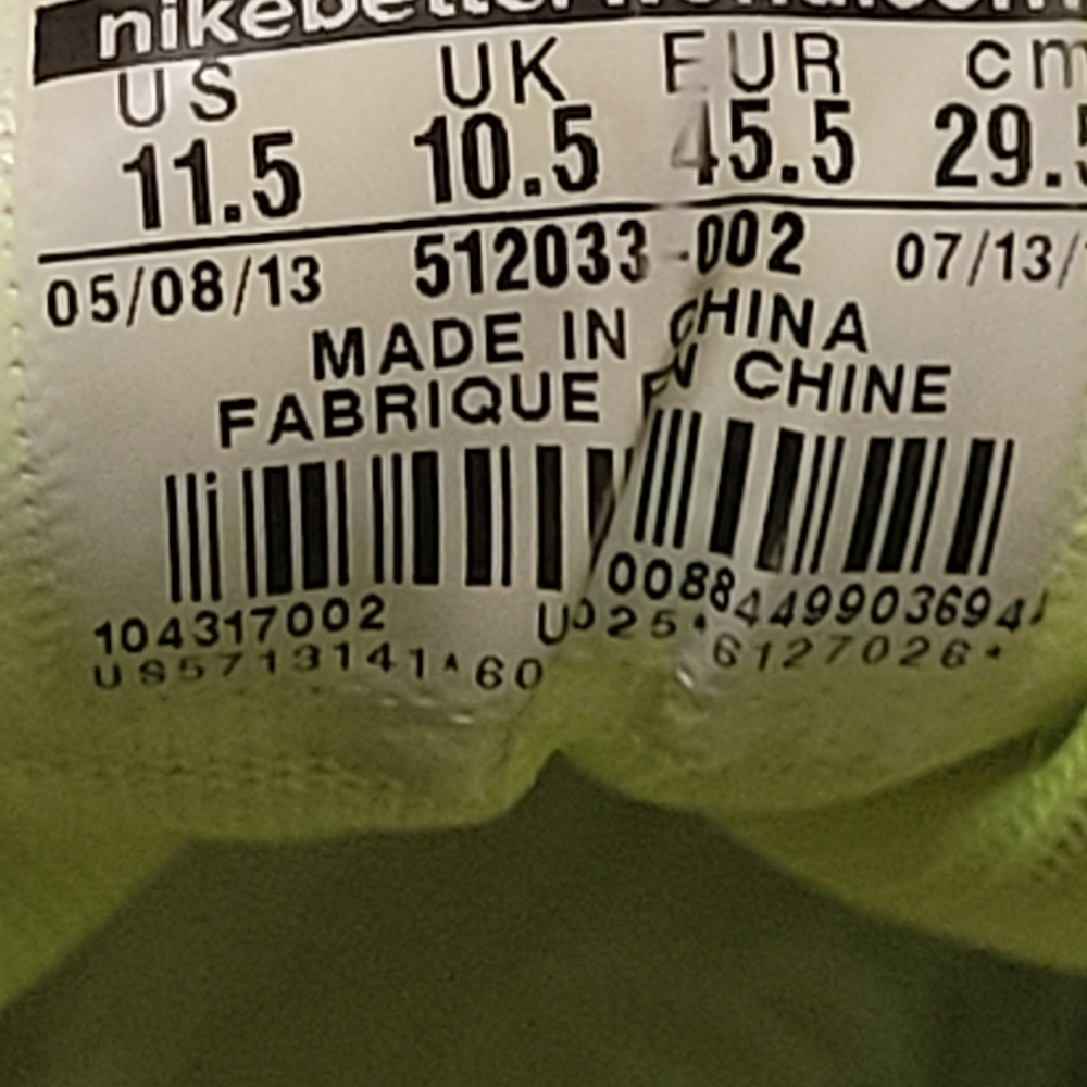 Nike Air Max 1 Split Black Volt Sz 11.5 - Picture 9 of 9